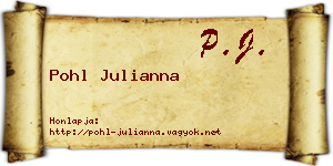 Pohl Julianna névjegykártya